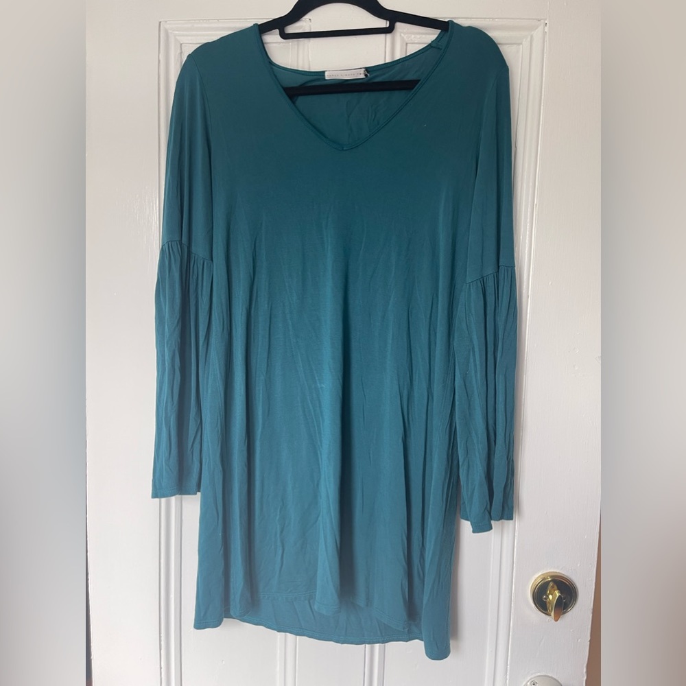 Three Eighty Two Teal Dress